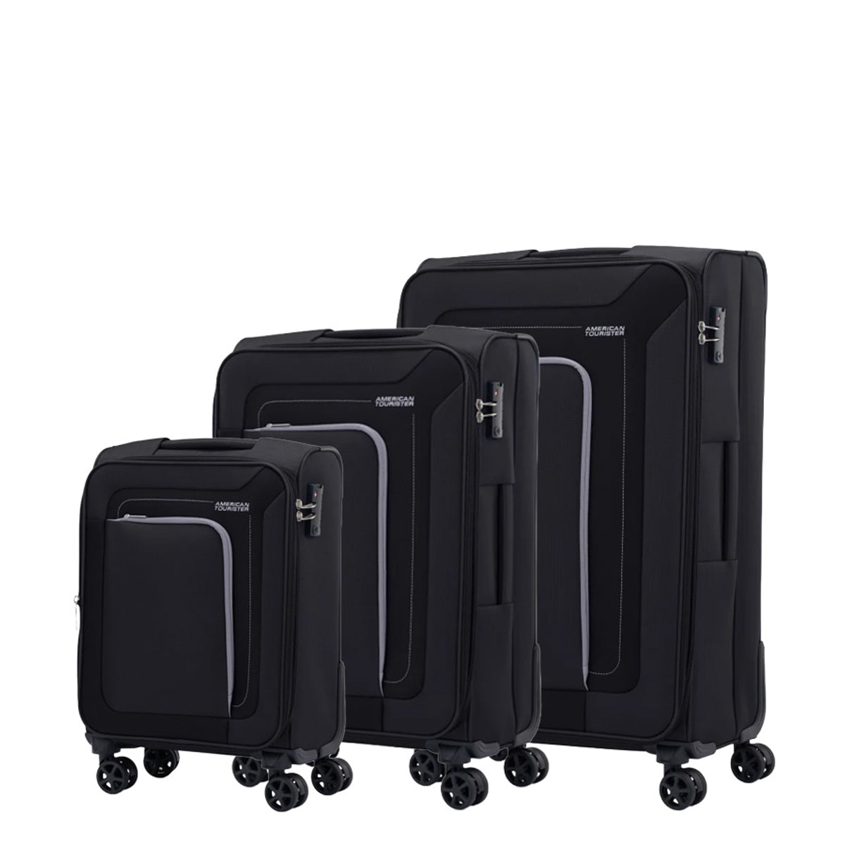 American Tourister Raya 55cm Black softside cabin suitcase