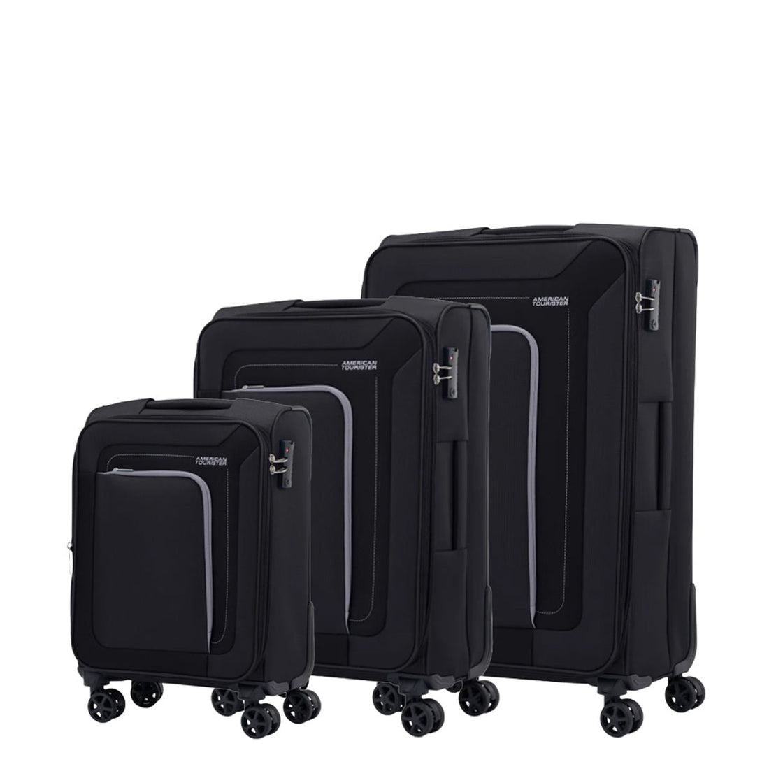 American Tourister Raya 55cm Black softside cabin suitcase