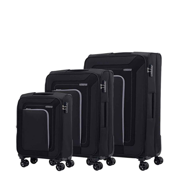 American Tourister Raya 3-Piece Suitcase Set 55 cm + 67 cm + 79 cm Black