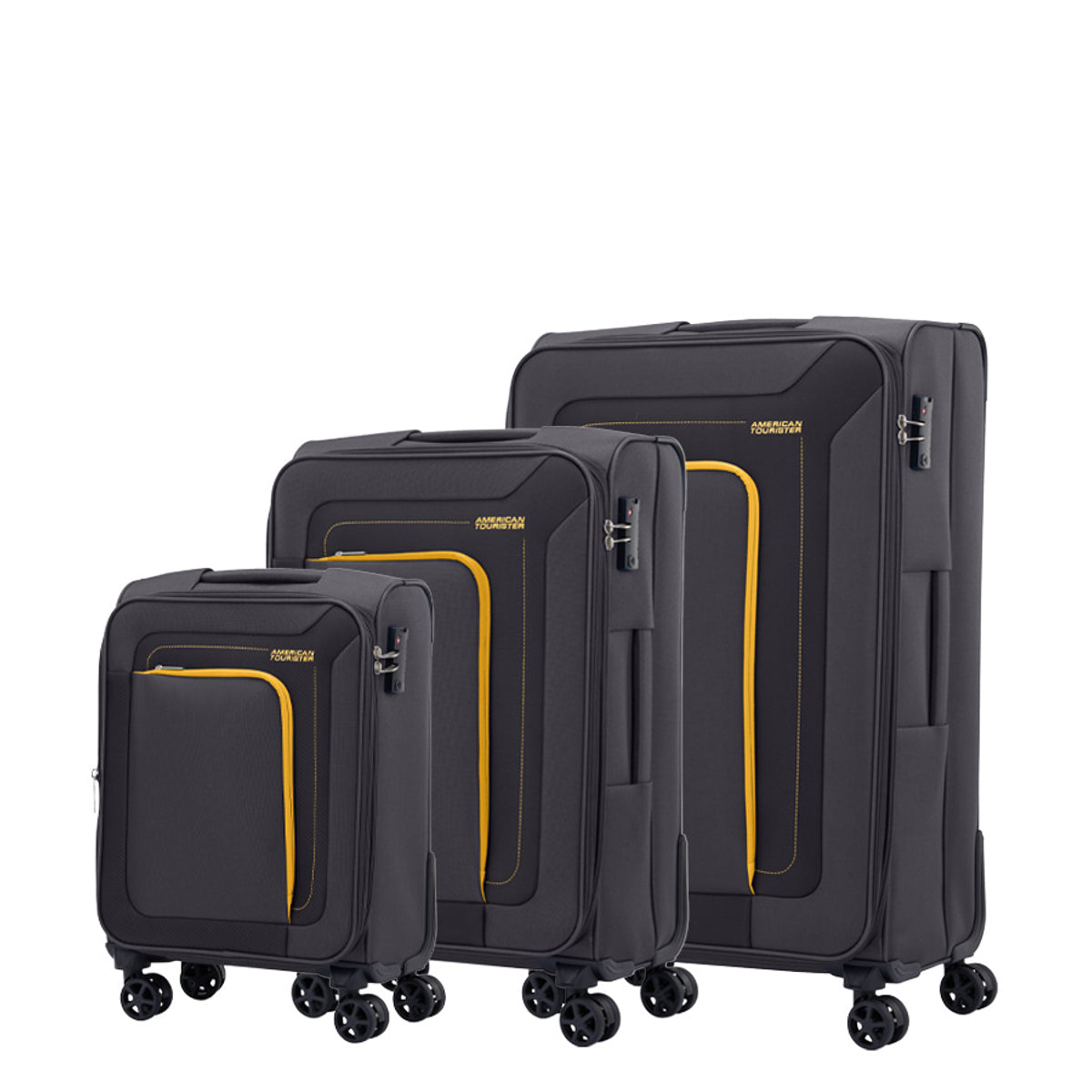 American Tourister Raya 55cm Grey softside cabin suitcase