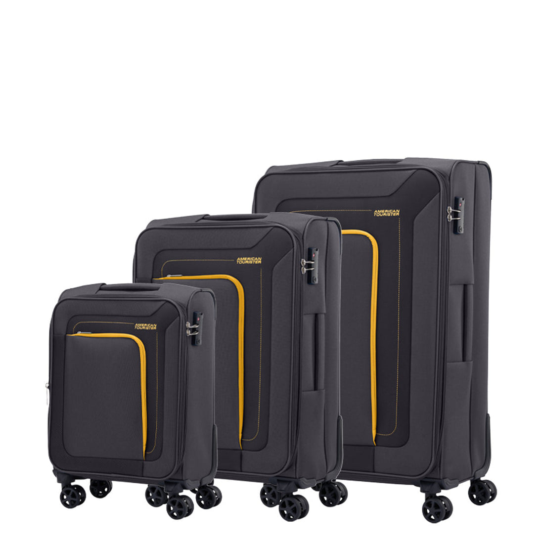 American Tourister Raya 55cm Grey softside cabin suitcase