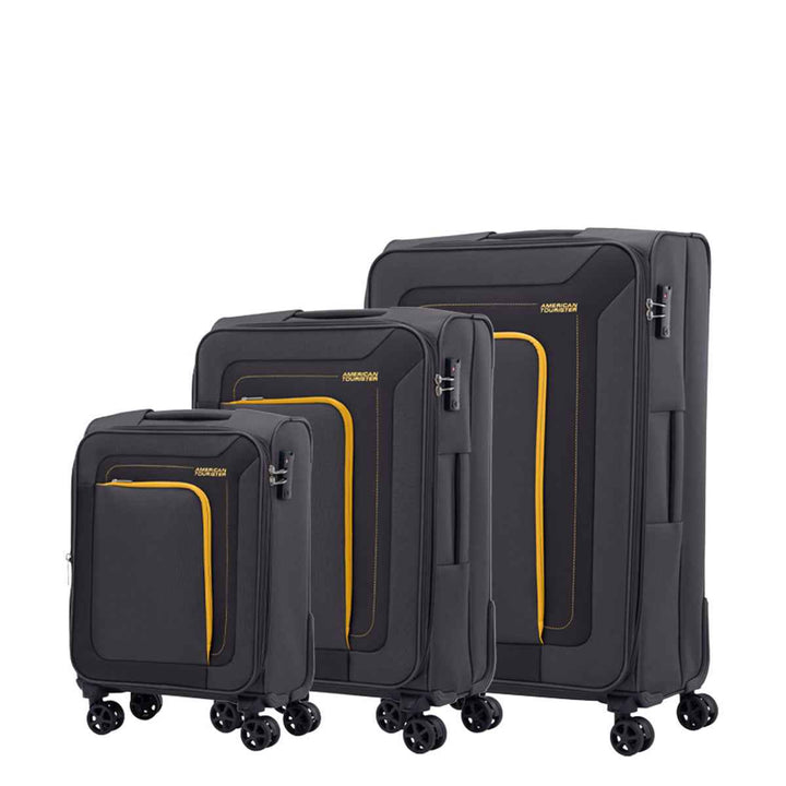 American Tourister Raya 3-Piece Suitcase Set 55 cm + 67 cm + 79 cm Grey