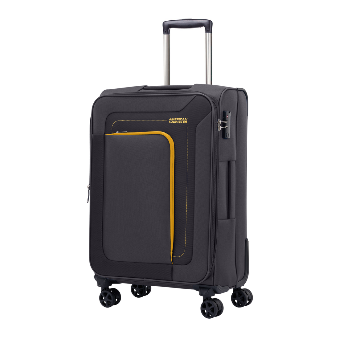 American Tourister Raya 67cm Grey medium softside suitcase front view