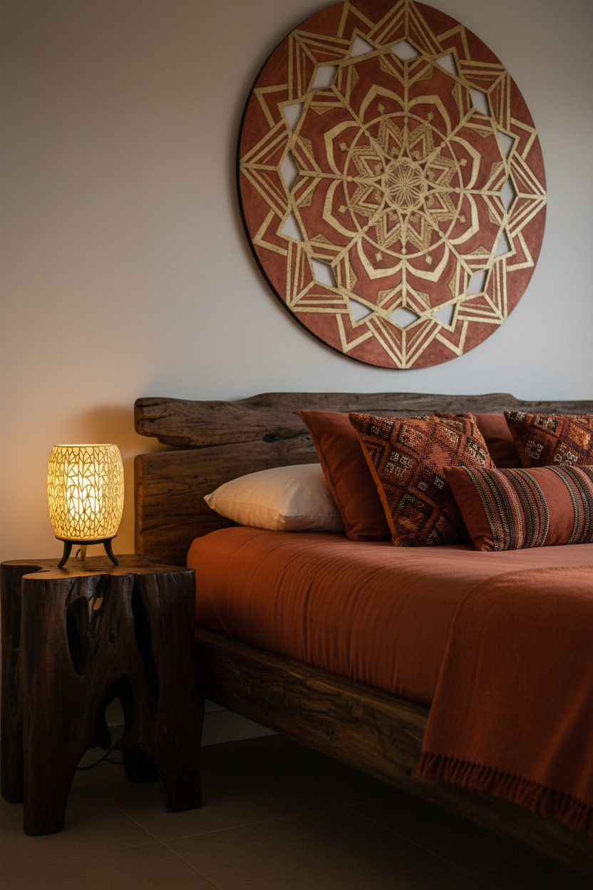 Print3D Africa Mtandao Table Lamp – lifestyle bedroom view | Red Rhino Kenya