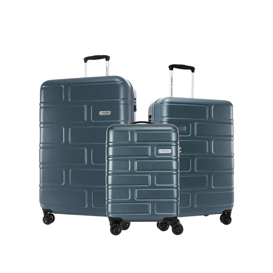 American Tourister Bricklane Dark Forest matching 3-piece luggage set — cabin, medium and large suitcases