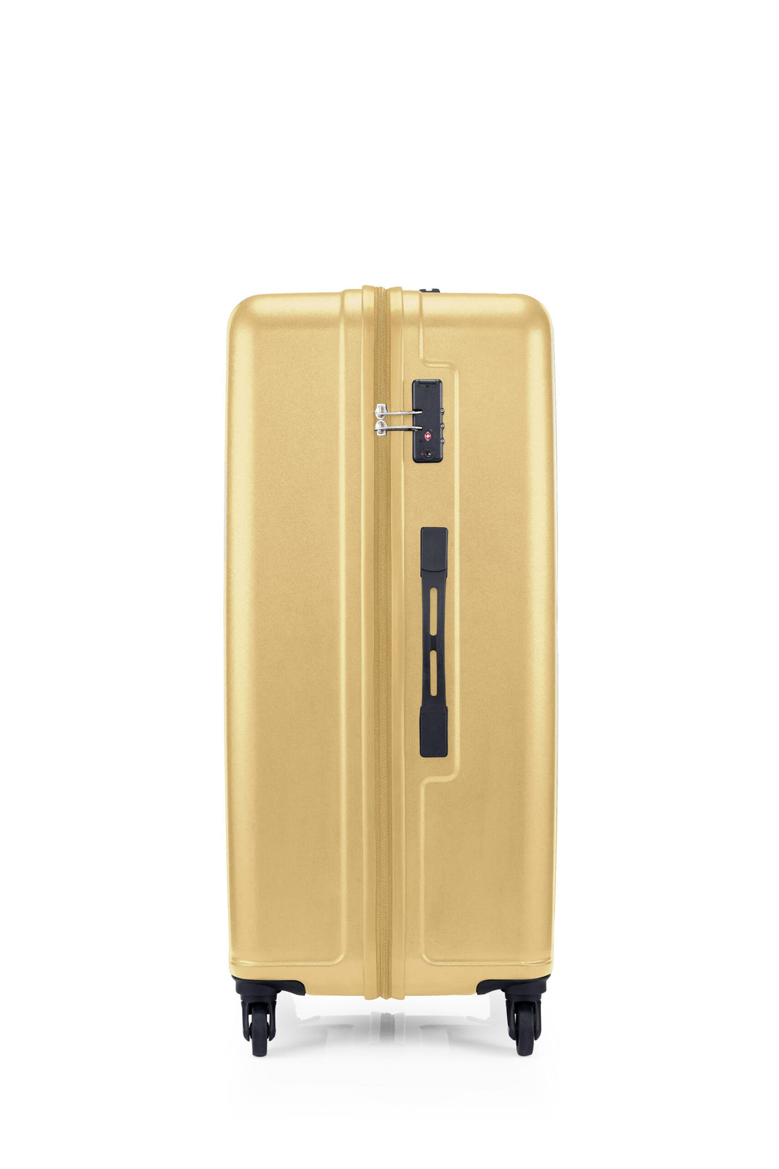 American Tourister Skytrac 79 cm — Sunshine Yellow Large Suitcase — lock side view
