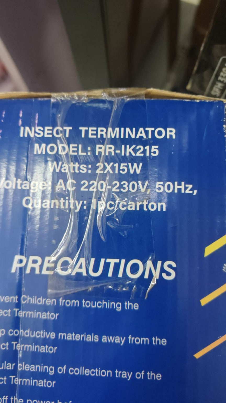 RR RR-IK215 insect terminator specification label 2x15W 220-230V 50Hz