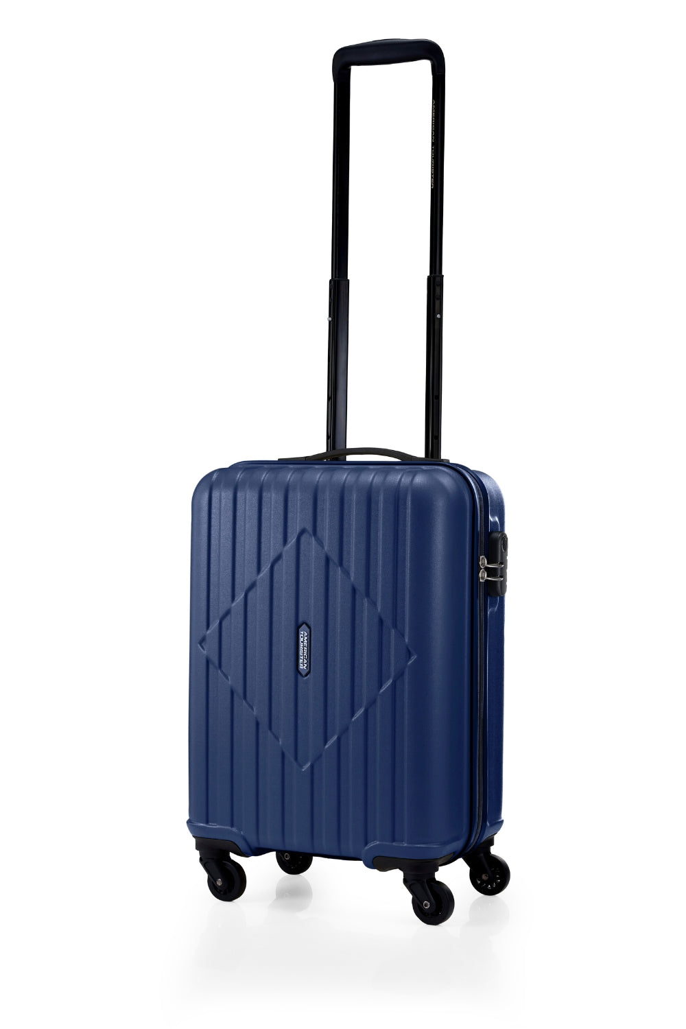 American Tourister Skytrac Navy — additional three-quarter handle view
