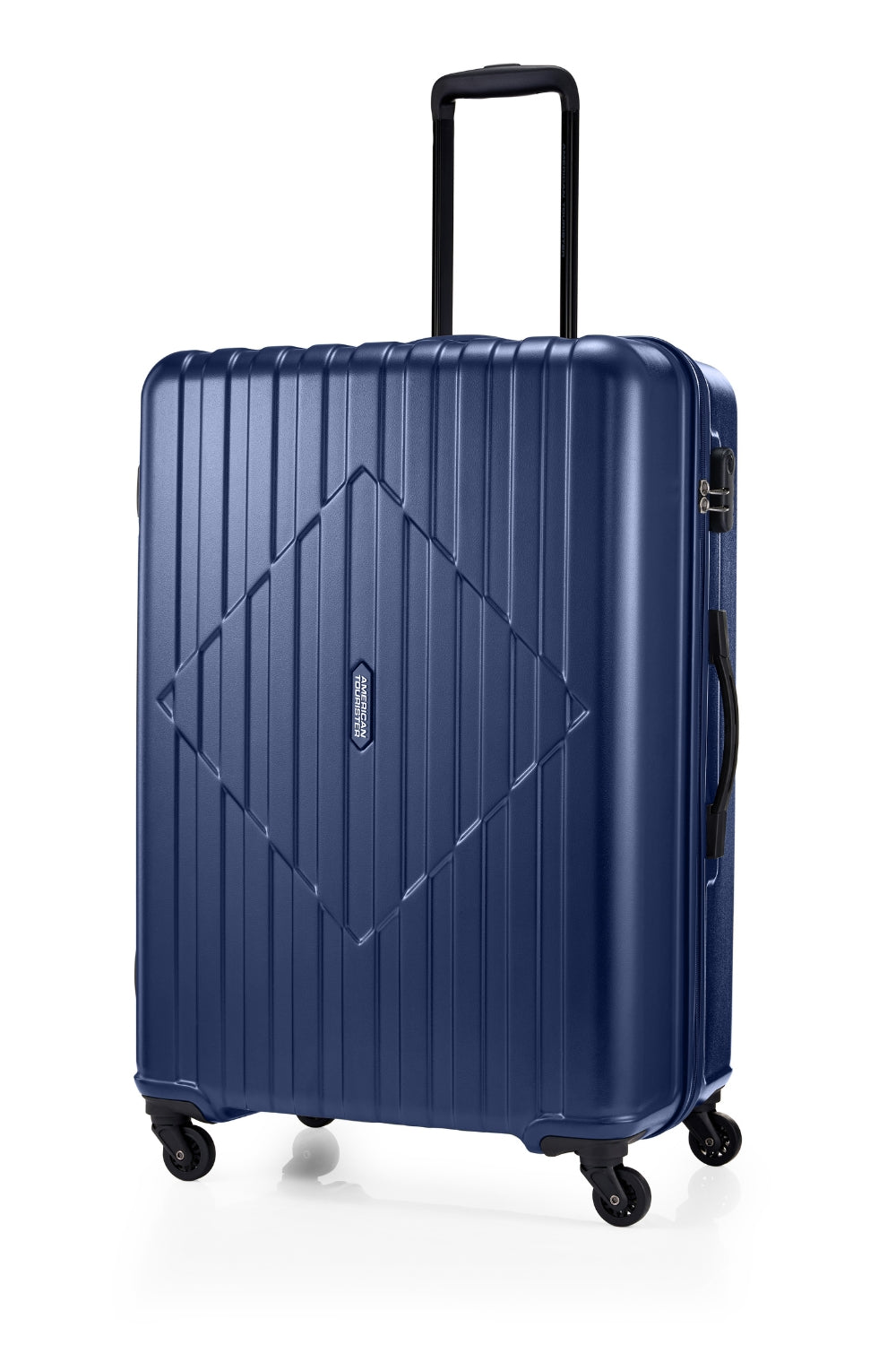 American Tourister Skytrac Navy — additional three-quarter handle view