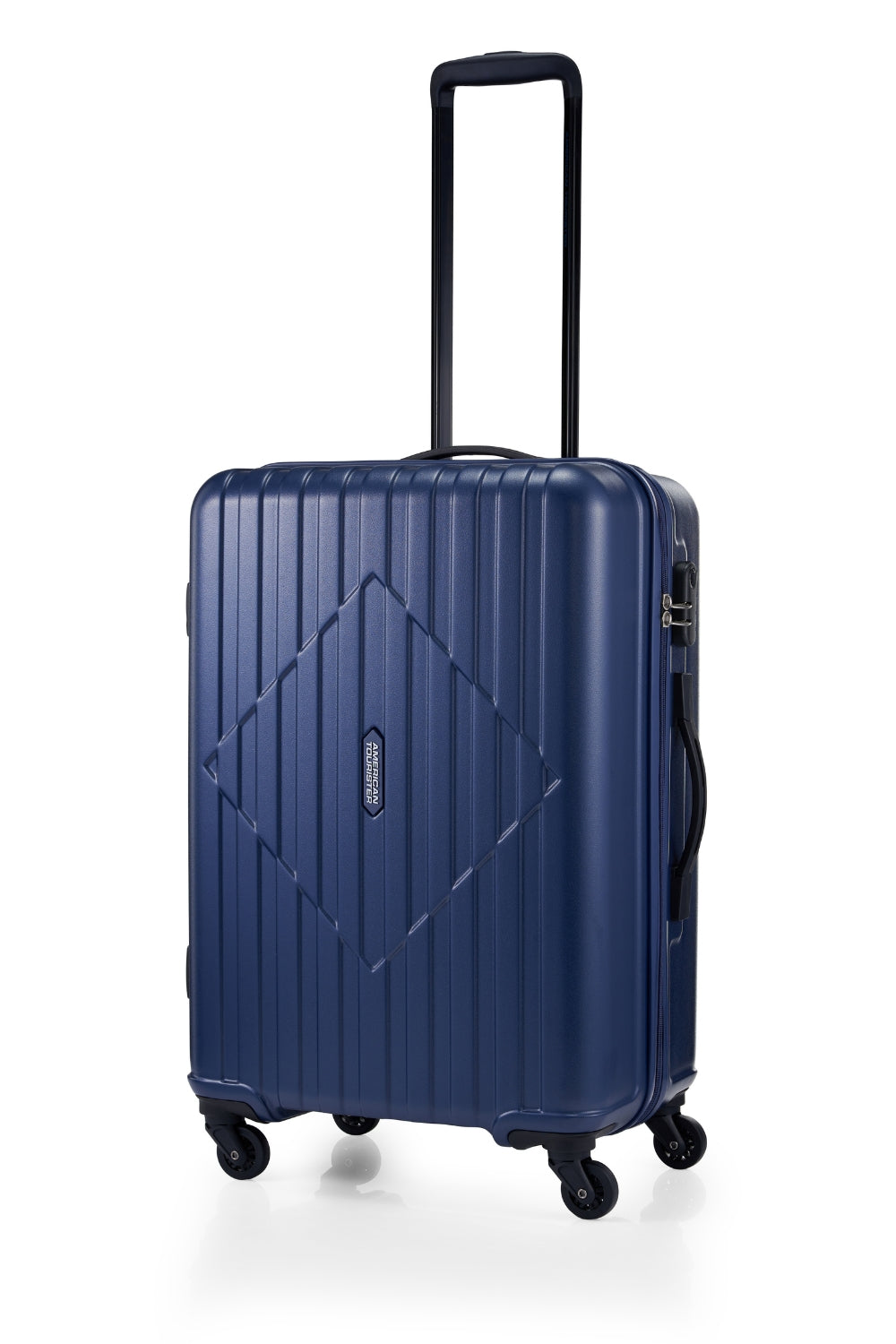 American Tourister Skytrac Navy — additional three-quarter handle view