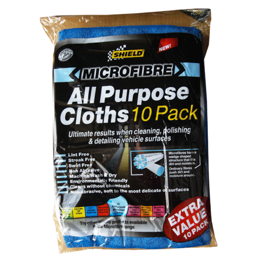 Shield Microfibre All Purpose Cloths - 10 Pack SH388