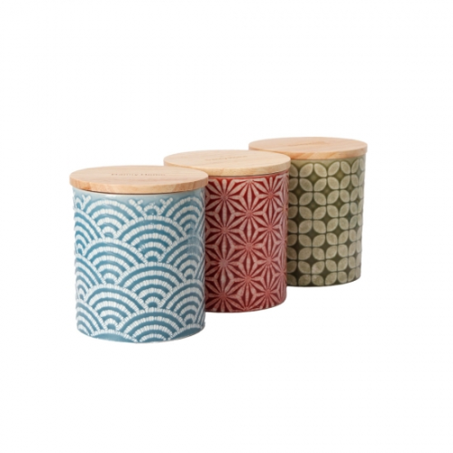 Sakura Waves 6-Piece Airtight Storage Jar Set