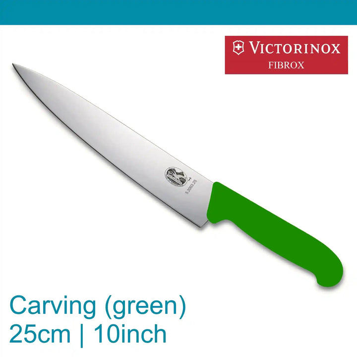 Victorinox Fibrox Pro 25 cm chef's knife in green, full product view