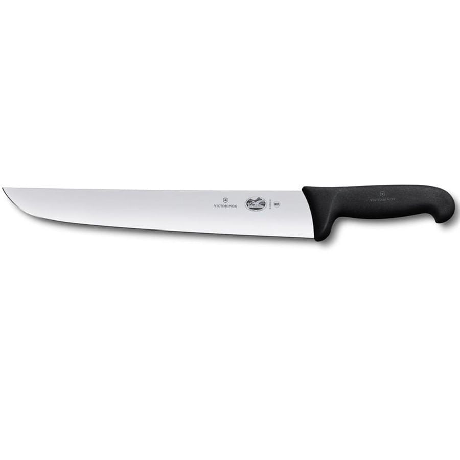 Victorinox Fibrox butcher's knife 31cm straight blade with black handle, model 5.5203.31