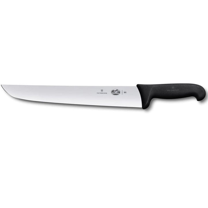 Victorinox Fibrox butcher's knife 31cm straight blade with black handle, model 5.5203.31