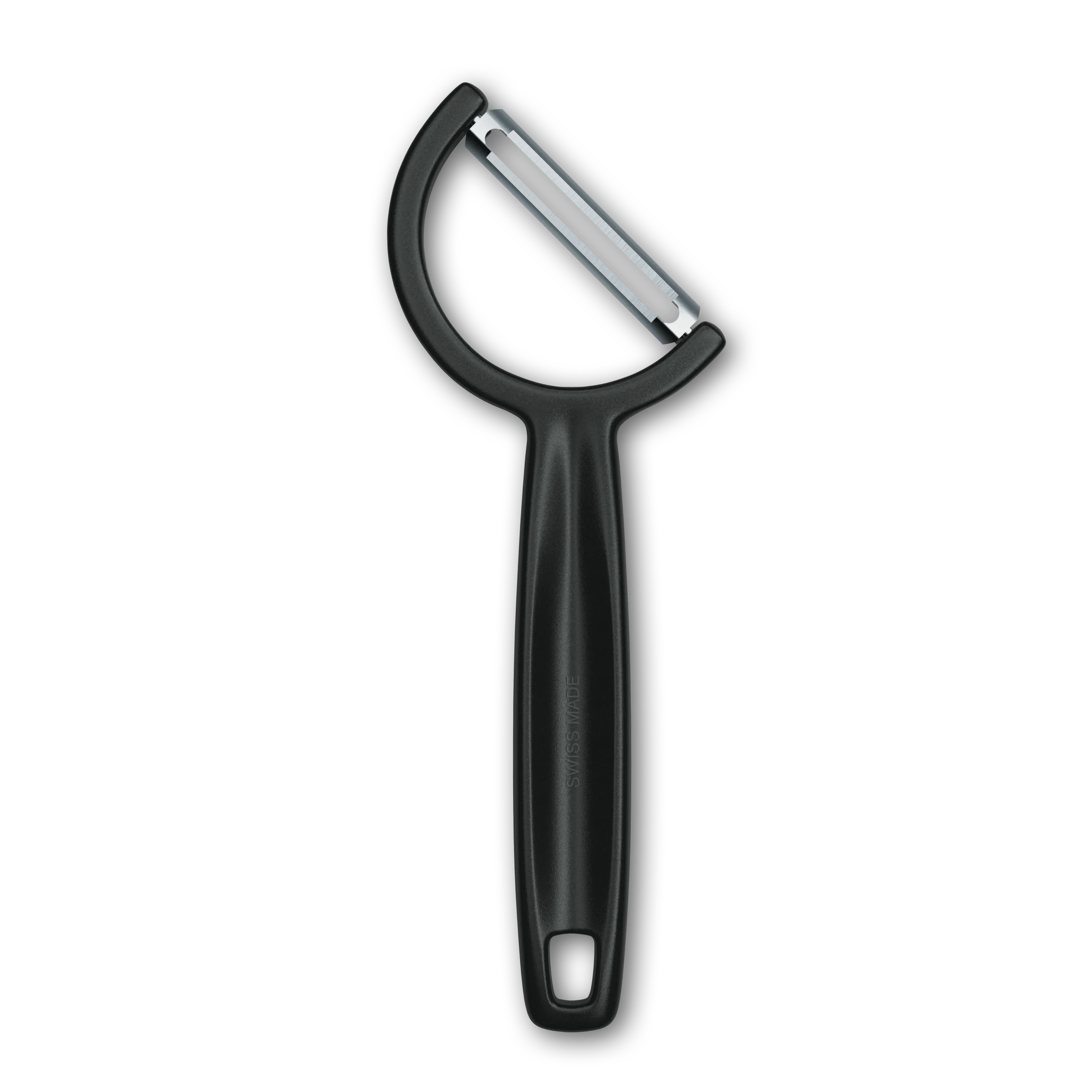 Victorinox Rho Peeler 6.0950.3 ergonomic 45-degree black handle side view