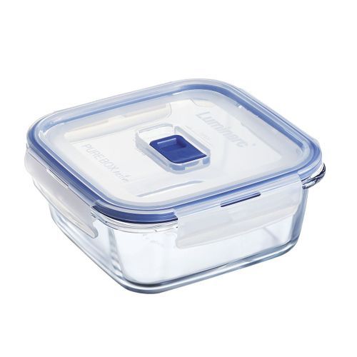 Luminarc Pure Box Flat Rim Square Glass Lunch Box-122cl Transparent ...