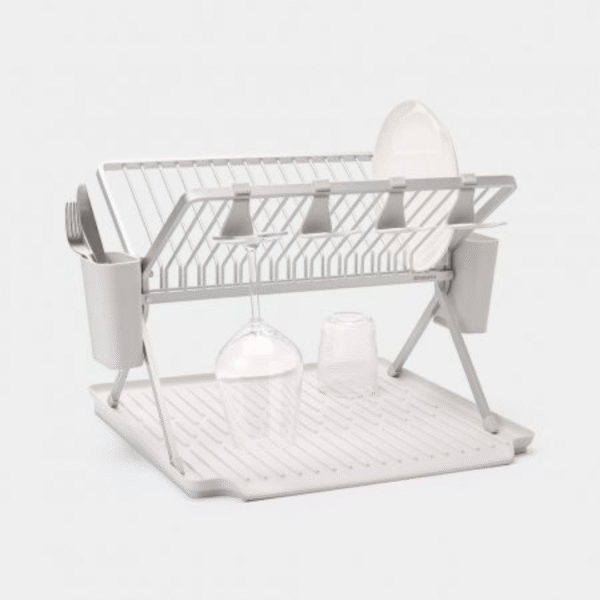 Brabantia Sink Side Foldable Dish Drying Rack Light Grey - Image 2