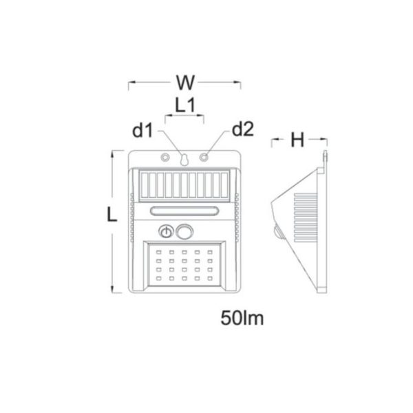 Philips LED Solar Wall Light 0.32W 50 Lumen 3.7V 0.8AH Battery Capacity - Image 2