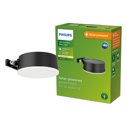 Philips Outdoor Solar Vynce Wall Light 1.5 W Daylight IP44 Weatherproof