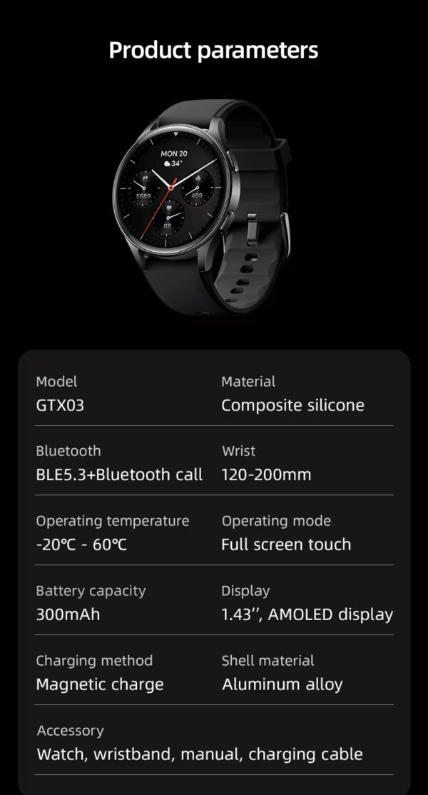 AceFit Ultra Smart Watch Black GTX03 - Image 7