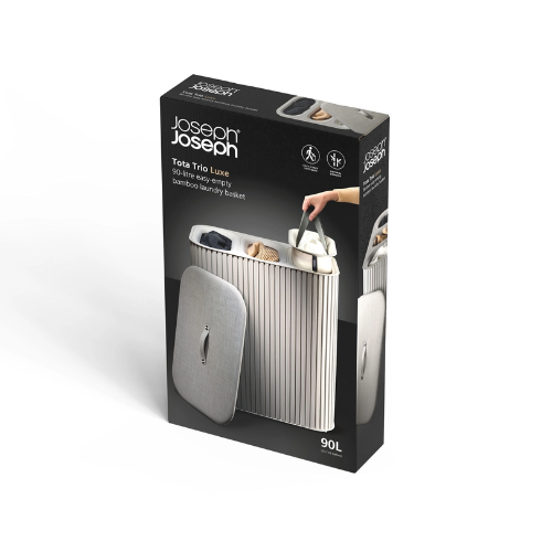 Joseph Joseph Tota Trio Luxe Bamboo Laundry Basket โ 90L (Ecru) - Image 7
