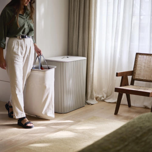 Joseph Joseph Tota Trio Luxe Bamboo Laundry Basket โ 90L (Ecru) - Image 13