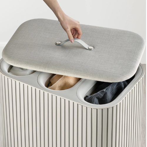 Joseph Joseph Tota Trio Luxe Bamboo Laundry Basket โ 90L (Ecru) - Image 3