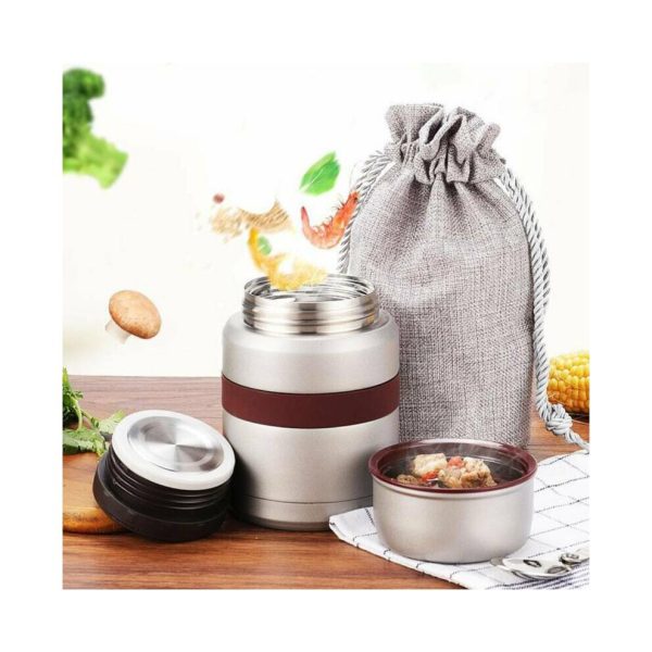 BA Vacuum Food Flask 500ML - Silver - Image 13
