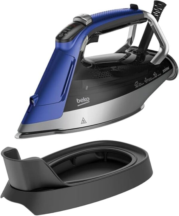 Beko SPA9130B SuperGlide Steam Iron Ceramic Soleplate, Blue 3000W- Smart mode and SteamSense motion sensor - Image 3
