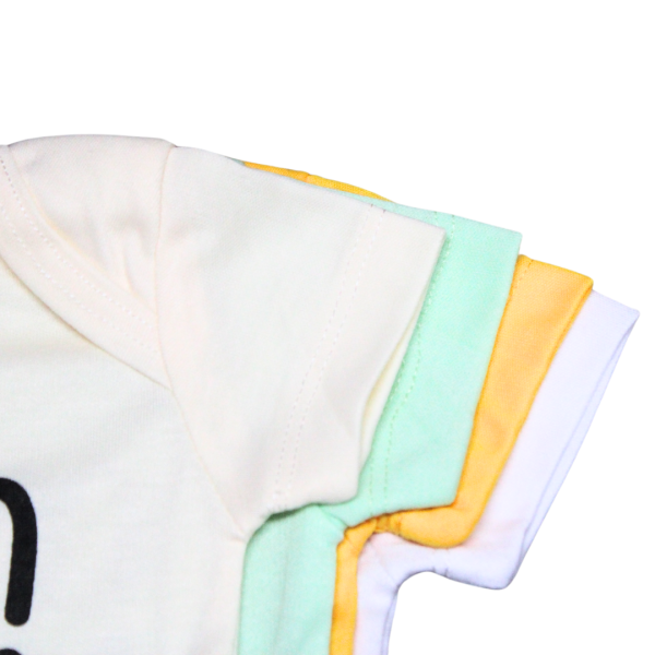 4Pack Cotton Bodysuit - Short Sleeved -Assorted Medium size - Image 4