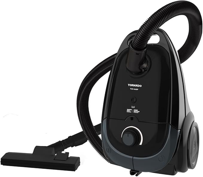 TORNADO Bagged Vacuum Cleaner 1600 Watts, anti-bacteria filter, black tvc-160sp