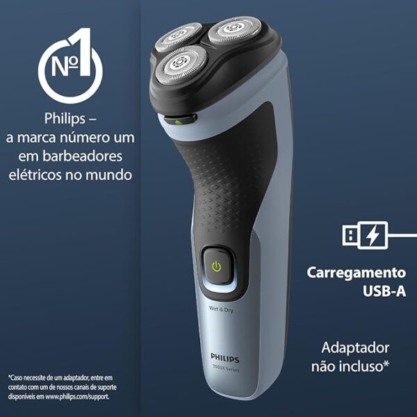 Philips Shaver 3000X Series Wet & Dry Electric Shaver X3063/00 - Image 3