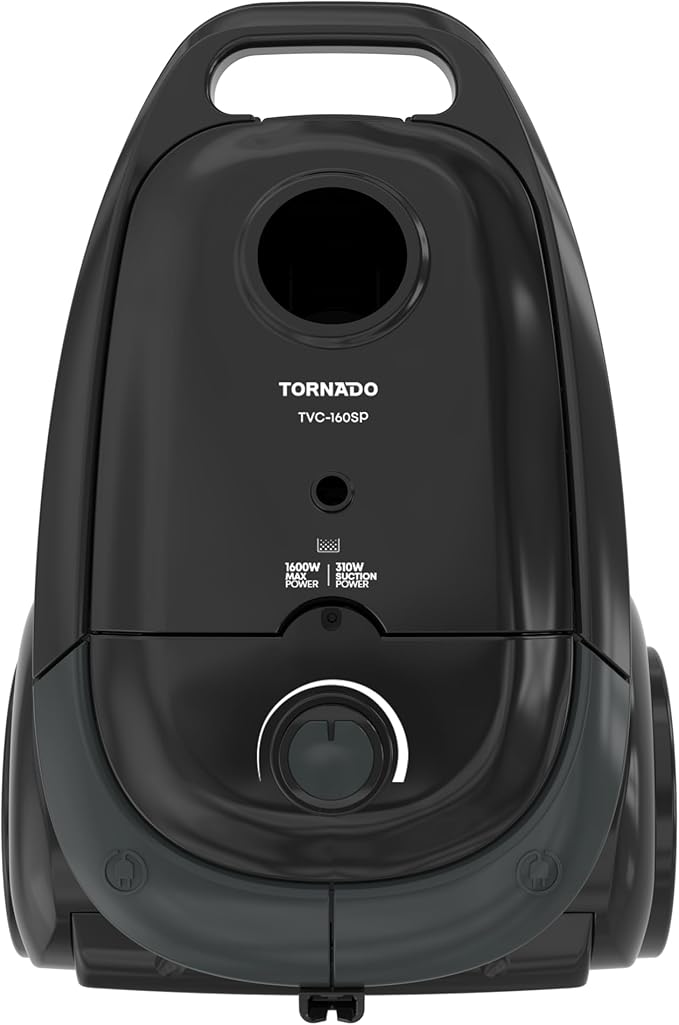 TORNADO Bagged Vacuum Cleaner 1600 Watts, anti-bacteria filter, black tvc-160sp - Image 2