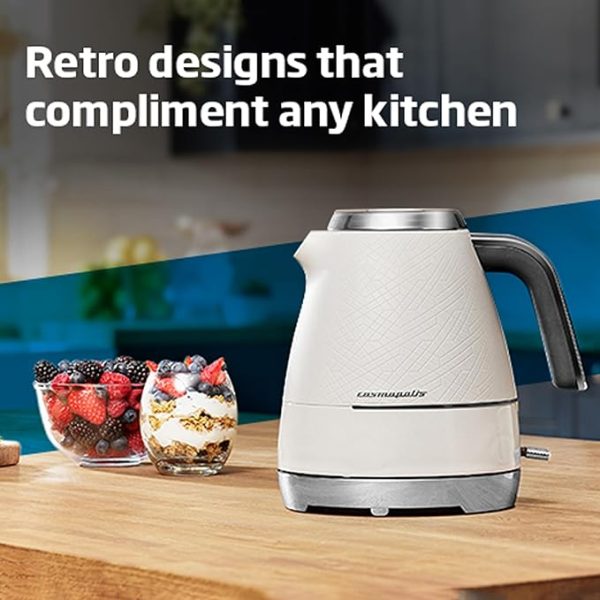 BEKO Cosmopolis Dome Kettle WKM8307CR, Retro White Chrome Design,1.7 L Capacity 3000 W - Image 5