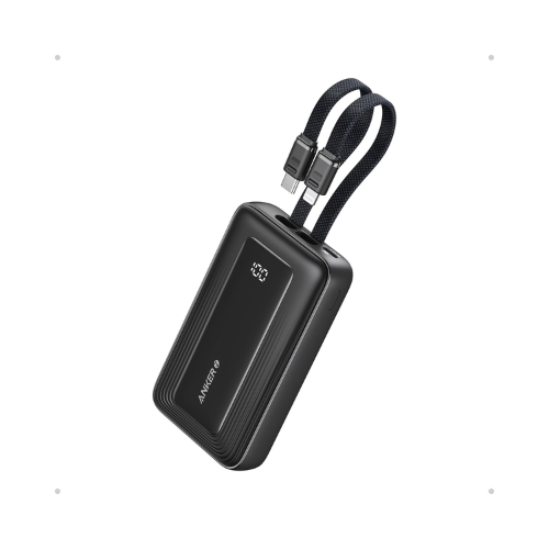 Anker  Anker Zolo 10,000mAh Power Bank Built-in USB-C and MFi Lightning Cables – Black