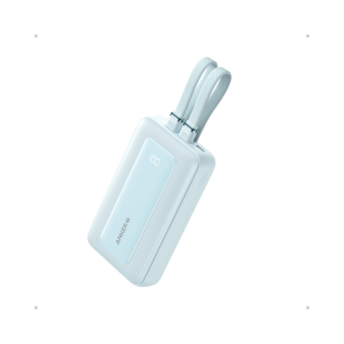Anker Zolo 10,000mAh Power Bank Built-in USB-C and MFi Lightning Cables – Blue