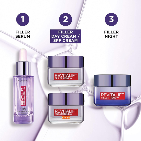 L’Oreal Paris Revitalift Filler + Hyaluronic Acid Replumping Day Cream -50ml - Image 5