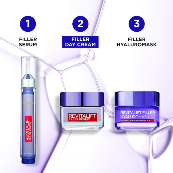 L’Oreal Paris Revitalift Filler + Hyaluronic Acid Replumping Day Cream -50ml - Image 8