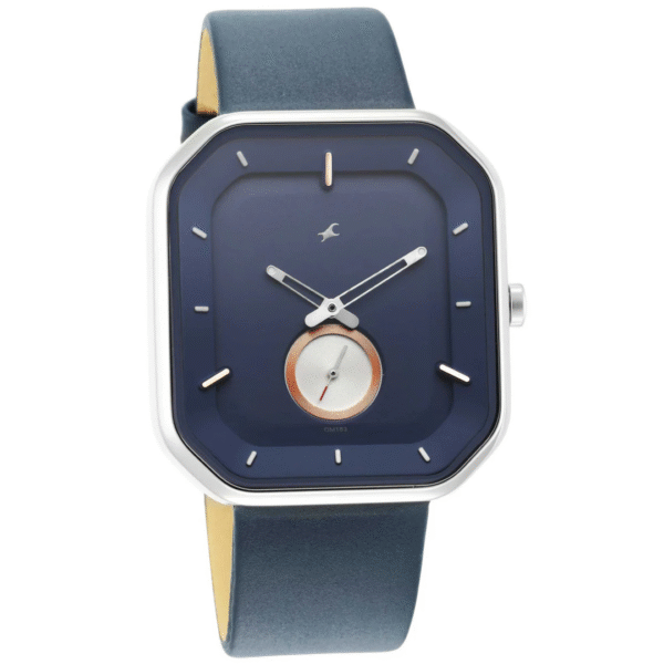 After Dark Blue Dial Leather Strap Watch for Guys - Image 2