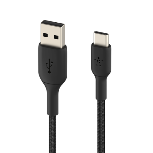 BELKIN CABLE BOOST CHARGE USB-A to USB-C BRAIDED 1m - BLACK CAB002BT1MBK