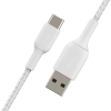 BELKIN CABLE BOOST CHARGE USB-A to USB-C BRAIDED 1m - WHITE CAB002BT1MWH - Image 2