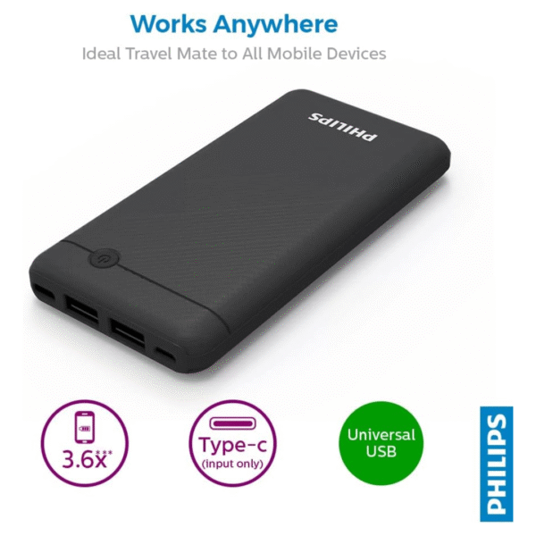 Philips USB power bank 20000 mAH USB power bank DLP1720CB/97 - Image 6