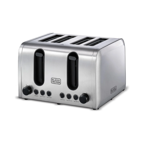 BLACK+DECKER 4 Slice Toaster - Stainless Steel ET444-B5