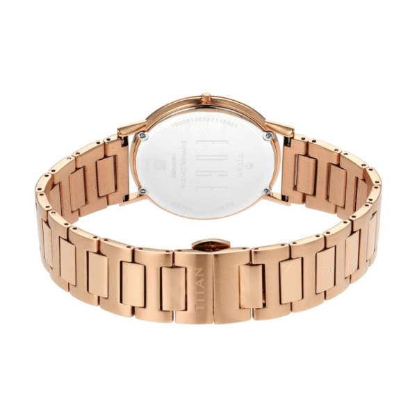 Titan Edge Anthracite Dial Rose Gold Strap Watch - Image 5