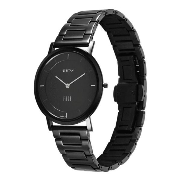 Titan Edge Black Dial Metal Strap Watch - Image 5