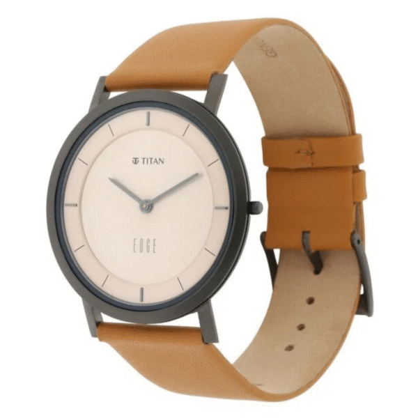 Titan Edge Watch with Beige Dial and Anthracite Highlights - Image 2