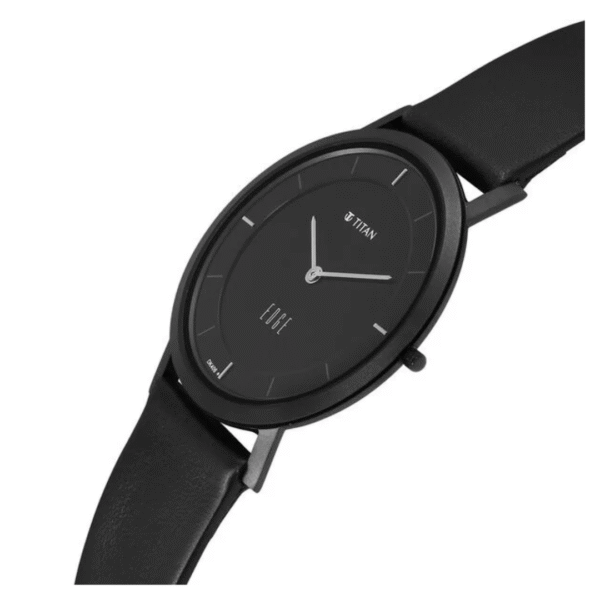 Titan Edge Watch with Black dial and Steel highlights - Image 2
