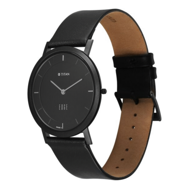 Titan Edge Watch with Black dial and Steel highlights - Image 5