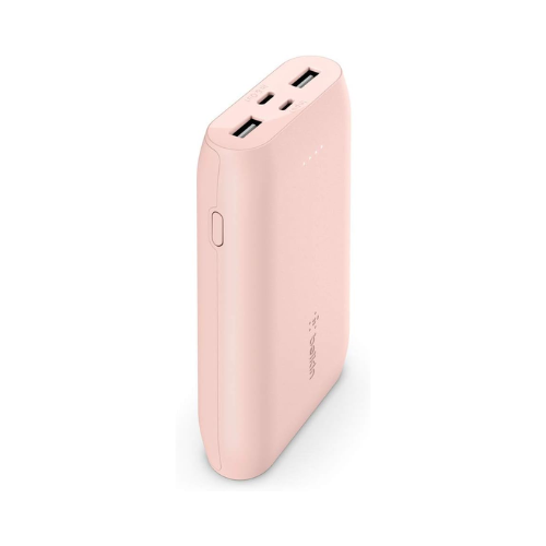 Belkin BoostCharge 10,000mAh 3-Port Power Bank + USB-A to USB-C Cable – Rose Gold